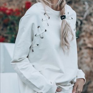 Velvet hearts long sleeve cut out top